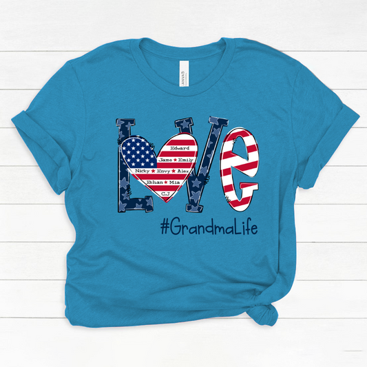 Personalized Love Grandma Life Independence Flag Classic Canvas