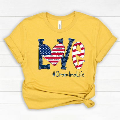 Personalized Love Grandma Life Independence Flag Classic Canvas