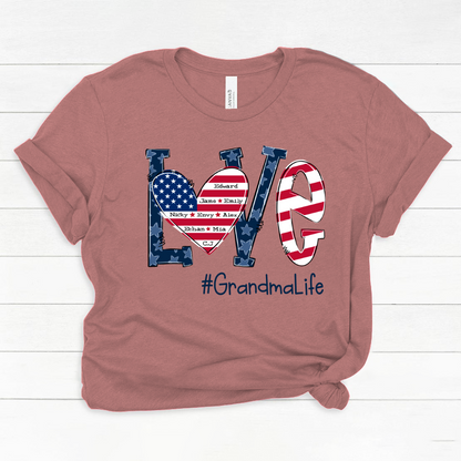 Personalized Love Grandma Life Independence Flag Classic Canvas