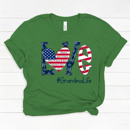 Personalized Love Grandma Life Independence Flag Classic Canvas