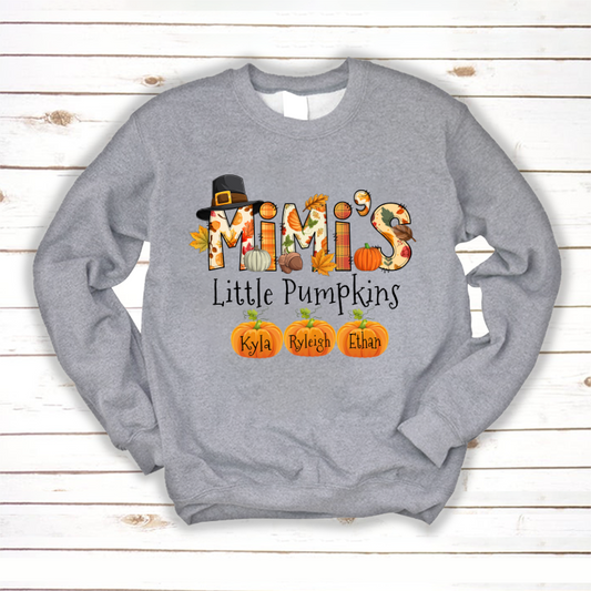 Personalized Mimi's Little Pumpkins Autumn Doodle Alphabet Sweatshirt