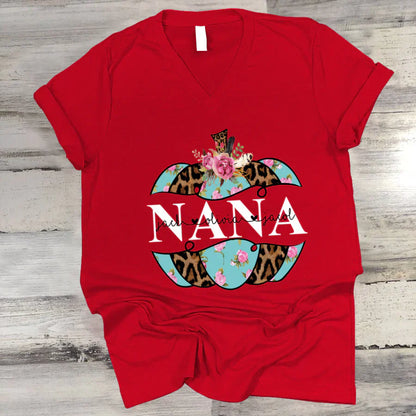 Personalized Nana Pumpkin Flower 2022 V-Neck