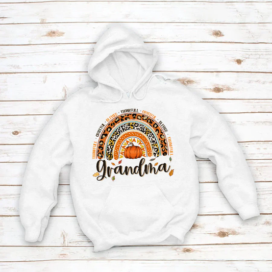 Rainbow Thankfull Grateful Blessed Grandma CTH01 Hoodie