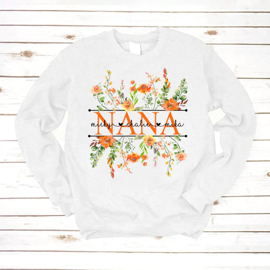 Summer Flowers Nana And Grandkids CTH01 Sweatshirt