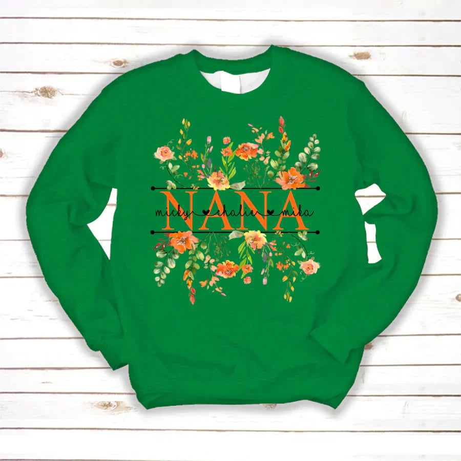 Summer Flowers Nana And Grandkids CTH01 Sweatshirt