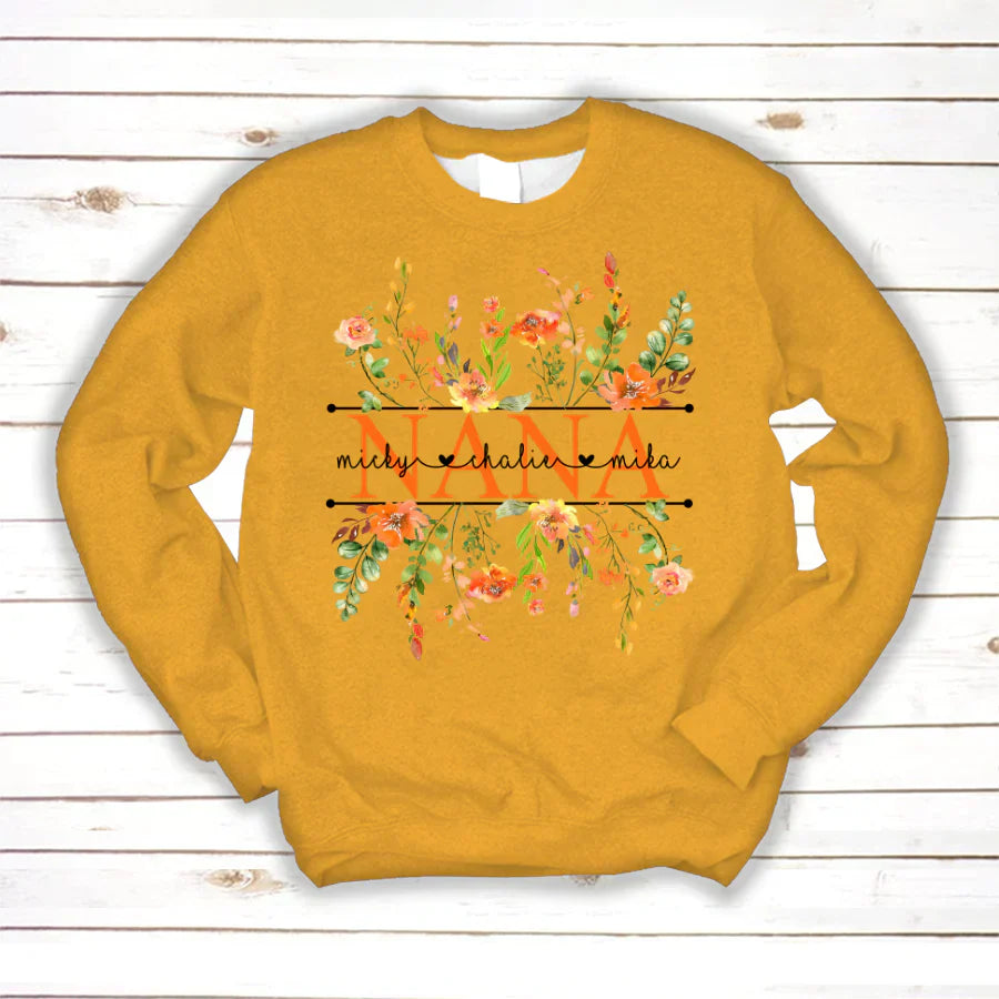 Summer Flowers Nana And Grandkids CTH01 Sweatshirt