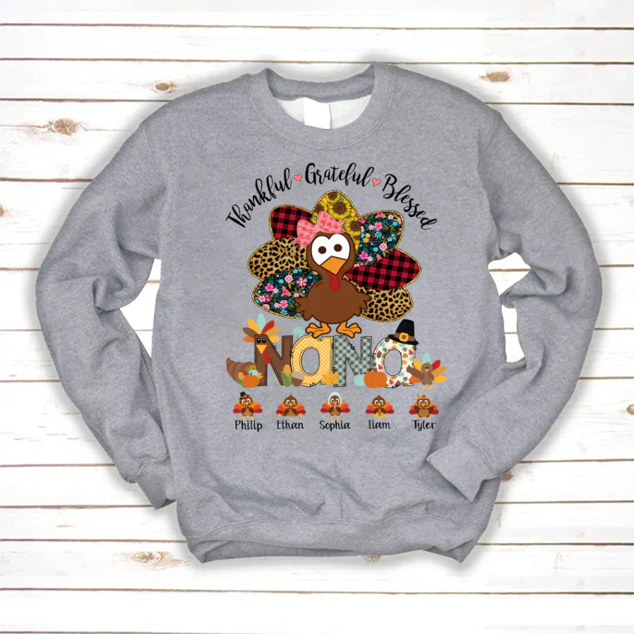 Thankful Greatful Blessed Nana Turkey 2022 Sweatshirt