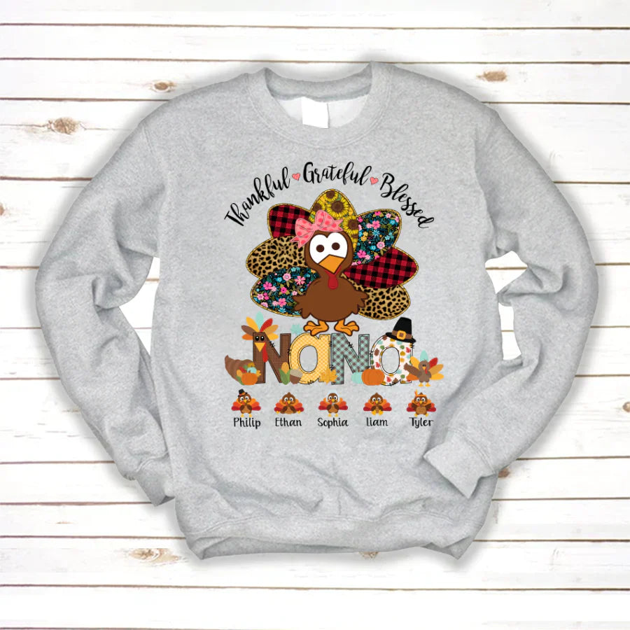 Thankful Greatful Blessed Nana Turkey 2022 Sweatshirt