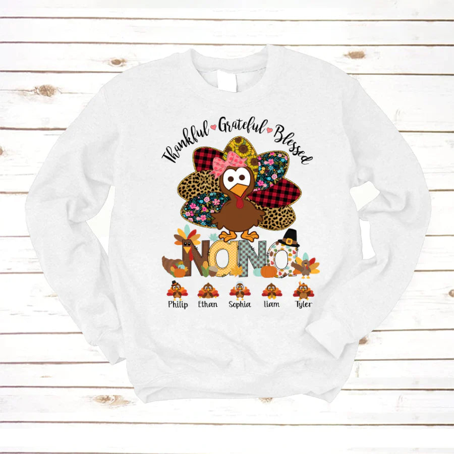 Thankful Greatful Blessed Nana Turkey 2022 Sweatshirt