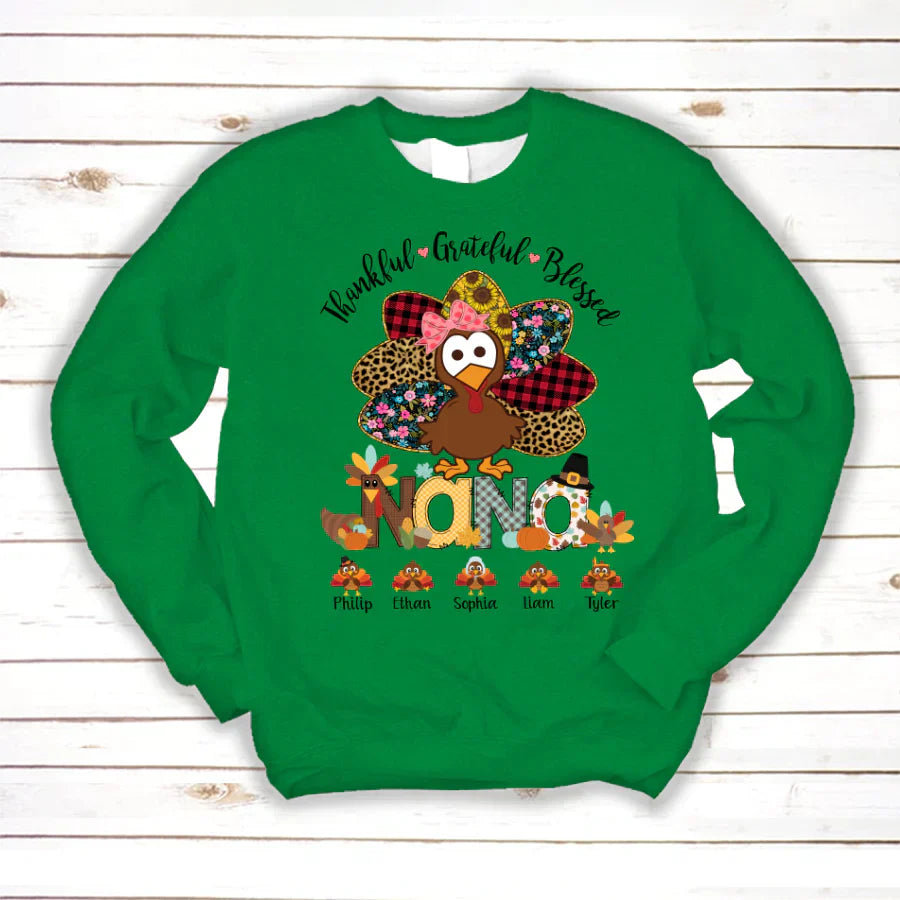 Thankful Greatful Blessed Nana Turkey 2022 Sweatshirt