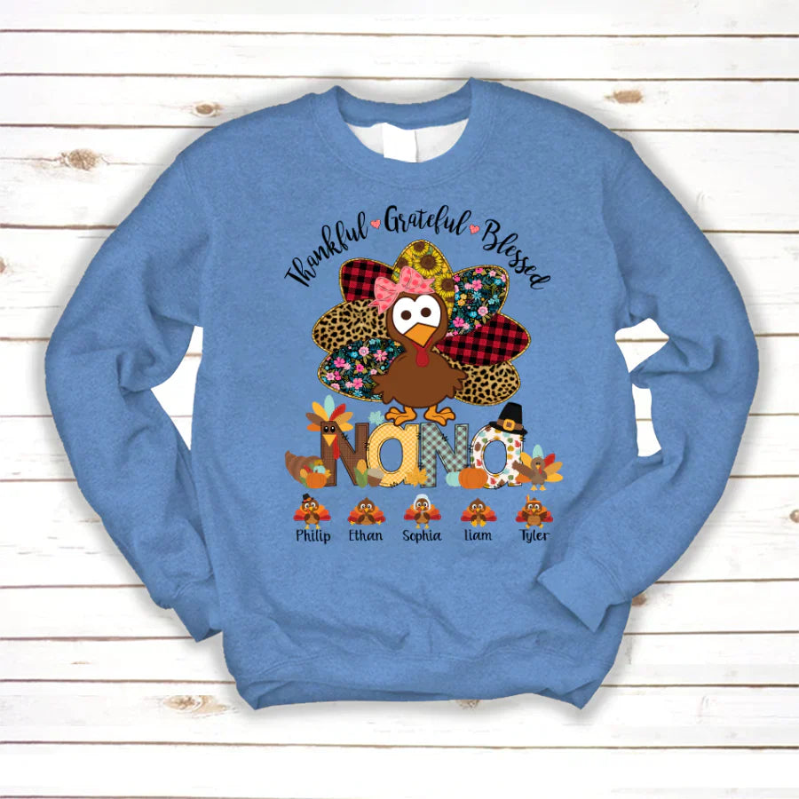 Thankful Greatful Blessed Nana Turkey 2022 Sweatshirt