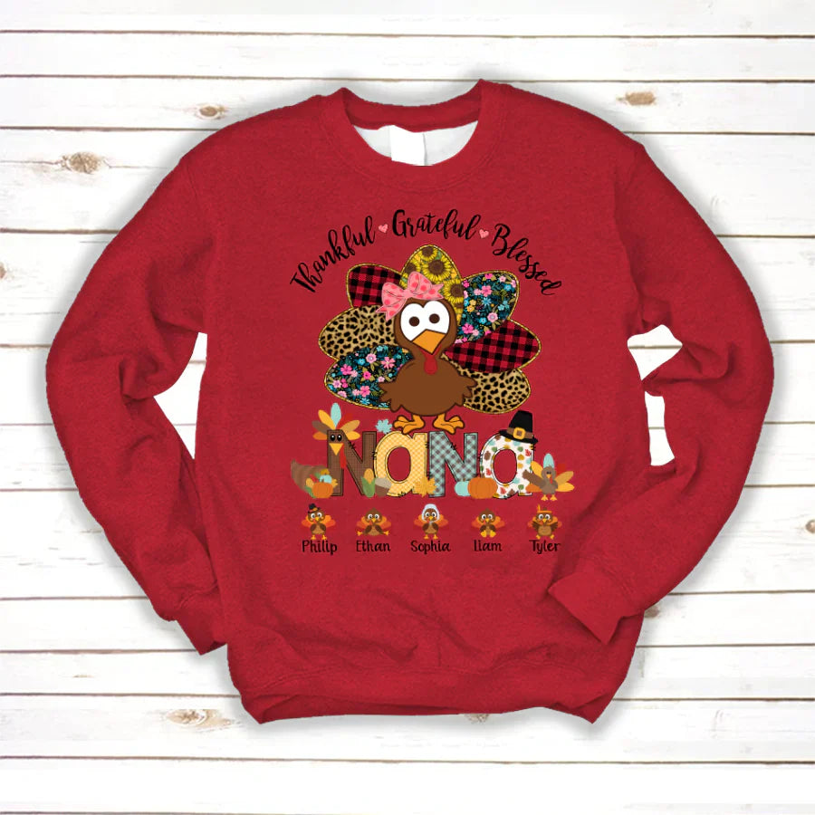 Thankful Greatful Blessed Nana Turkey 2022 Sweatshirt