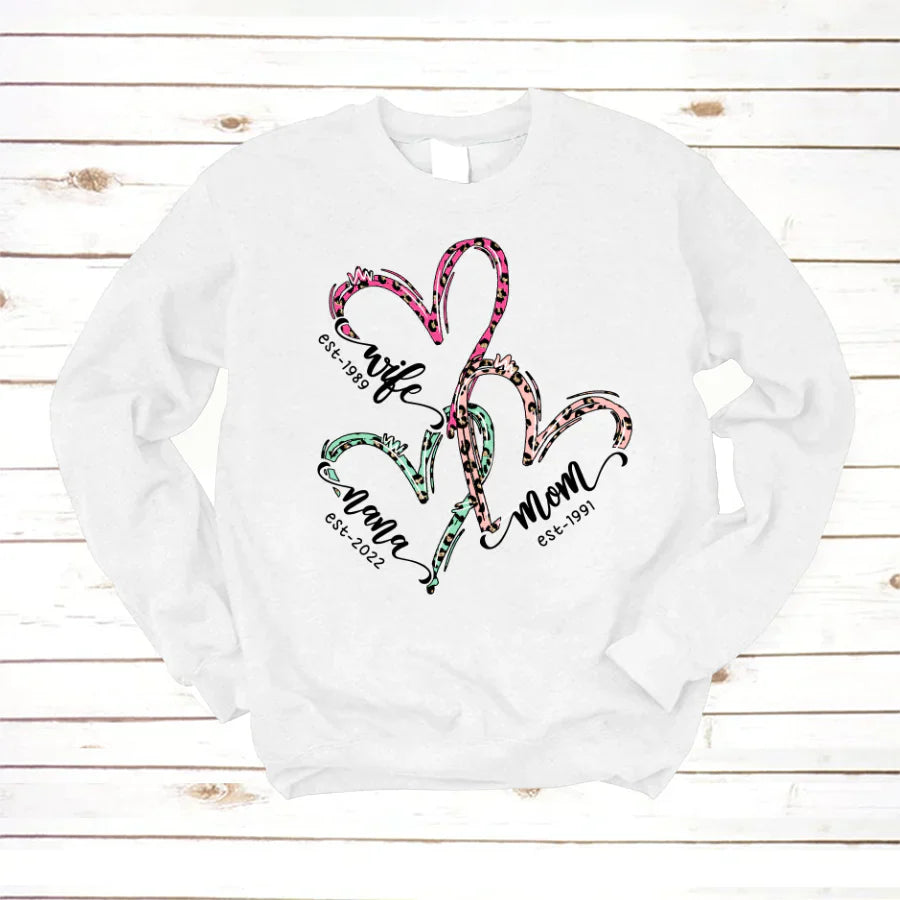 Wife Mom Grandma Heart VT2212001 Sweatshirt