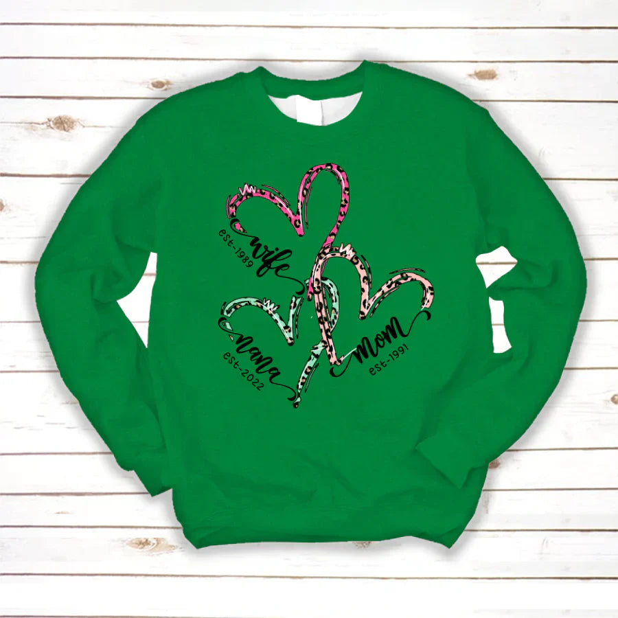 Wife Mom Grandma Heart VT2212001 Sweatshirt