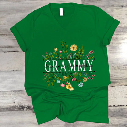 Wildflowers Grammy And Grandkids V-Neck