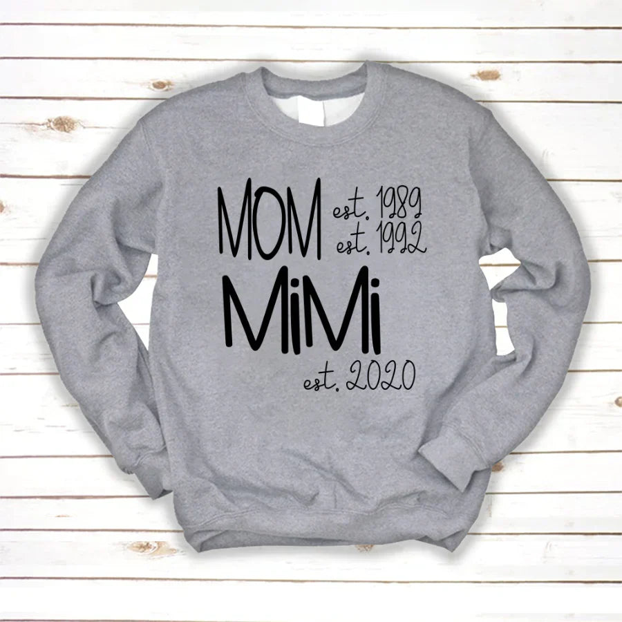 Custom Mom Grandma Est, Custom Mom Shirt, Grandma Shirt, Mom Mimi Aunt Shirt, New Grandma Shirt, Gift For Grandma Valentine's Day, Mother's Day VTN221125 Sweatshirt