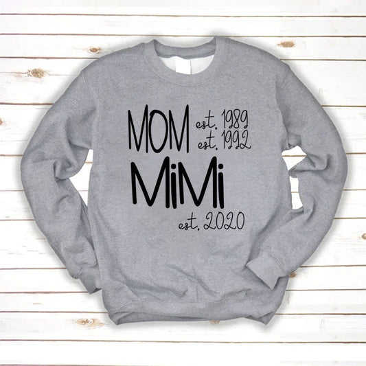 Custom Mom Grandma Est, Custom Mom Shirt, Grandma Shirt, Mom Mimi Aunt Shirt, New Grandma Shirt, Gift For Grandma Valentine's Day, Mother's Day VTN221125 Sweatshirt