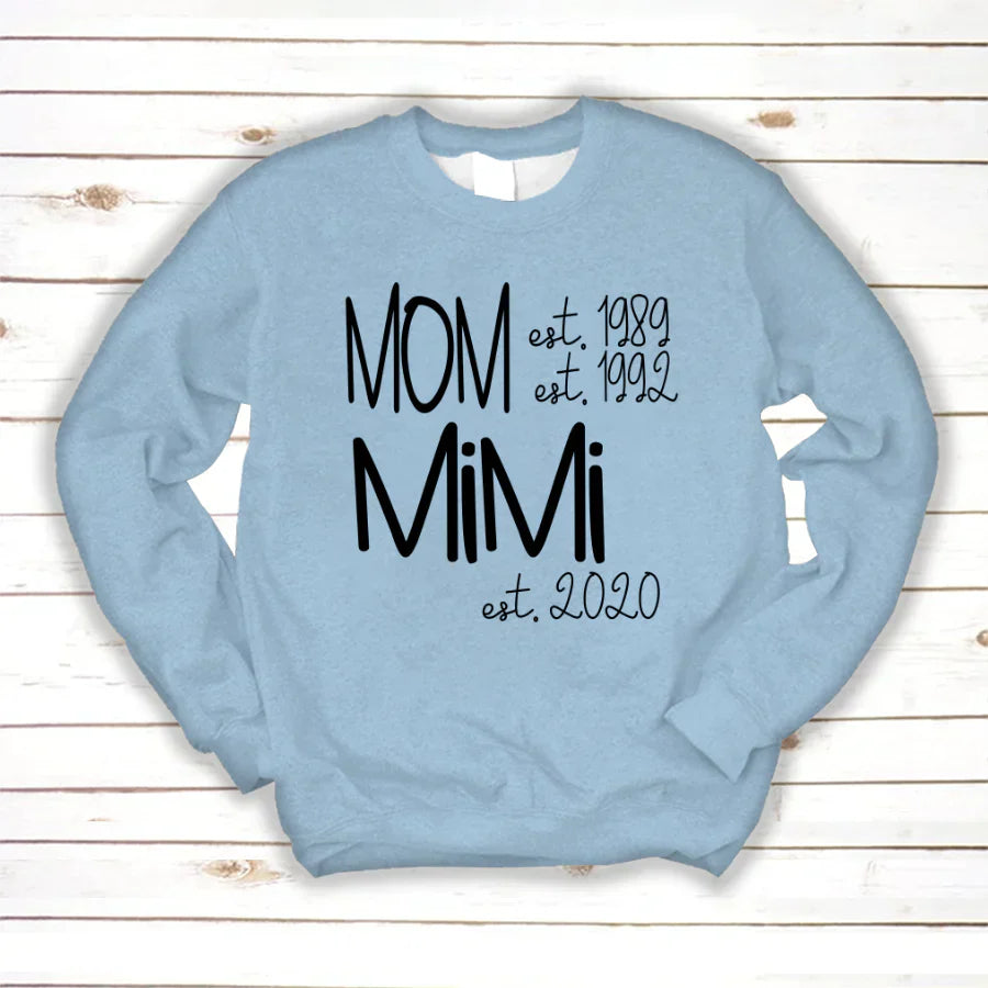 Custom Mom Grandma Est, Custom Mom Shirt, Grandma Shirt, Mom Mimi Aunt Shirt, New Grandma Shirt, Gift For Grandma Valentine's Day, Mother's Day VTN221125 Sweatshirt