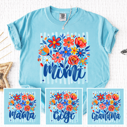 Comfort Colors® Personalized Nana American Flag T-Shirt, Custom Nana, Gigi, Mimi, Mama Design, Patriotic Family Shirt, Gifts for 4th of July, Independence Day