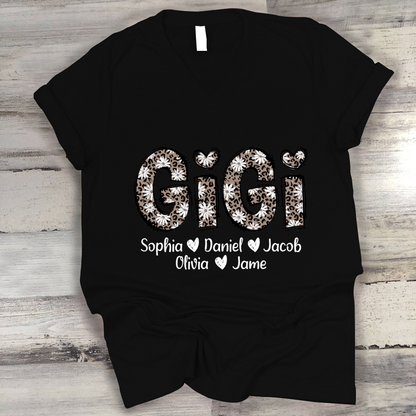 Daisy Leopard Gigi Custom Gigi and Kids Mothers Day Gift Shirt