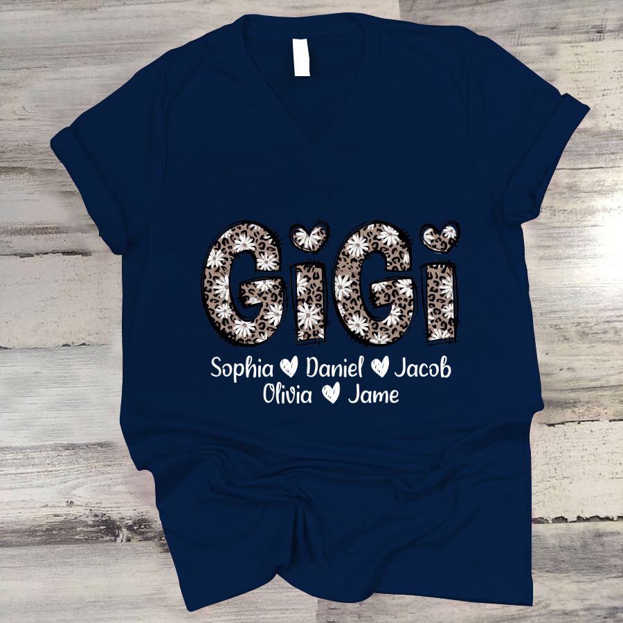 Daisy Leopard Gigi Custom Gigi and Kids Mothers Day Gift Shirt