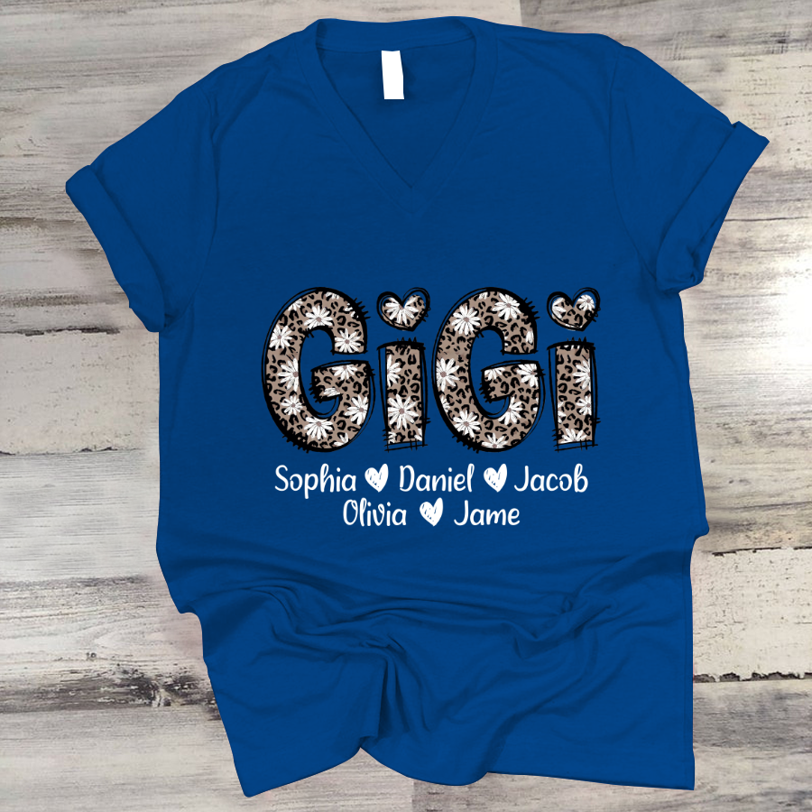 Daisy Leopard Gigi Custom Gigi and Kids Mothers Day Gift Shirt
