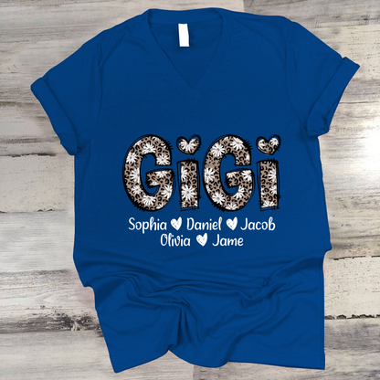 Daisy Leopard Gigi Custom Gigi and Kids Mothers Day Gift Shirt