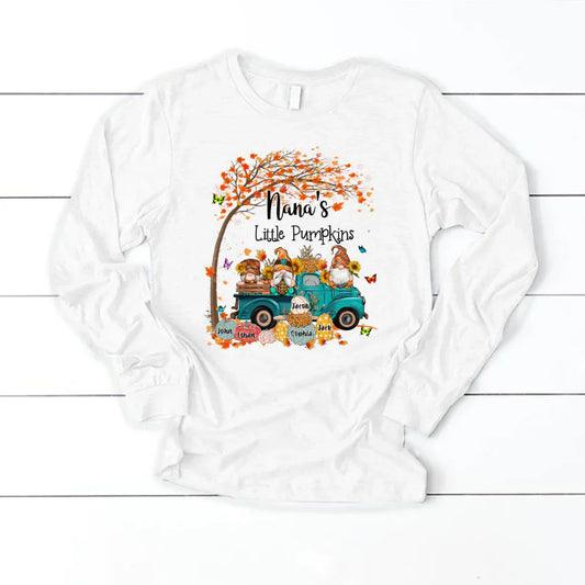 Fall Gnomes Truck Grandma's Little Pumpkins And Kids CTH01 Longsleeve
