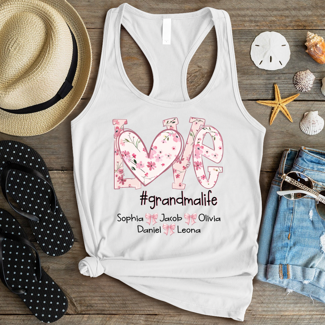 Flower Love Grandma Life Daisy Floral Mothers Day Gift Shirt