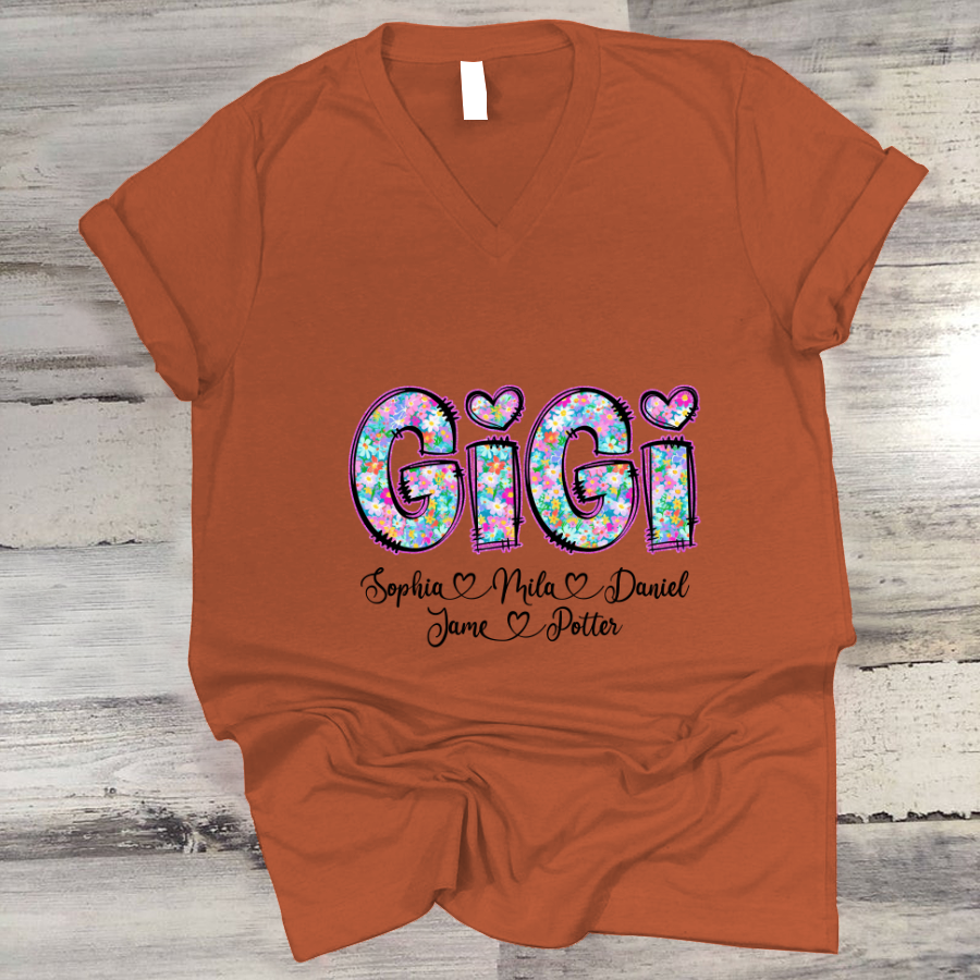 Gigi Coquette Floral Gigi And Grandkids Mothers Day Shirt