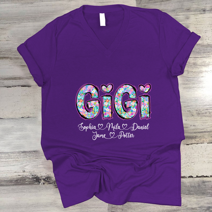 Gigi Coquette Floral Gigi And Grandkids Mothers Day Shirt