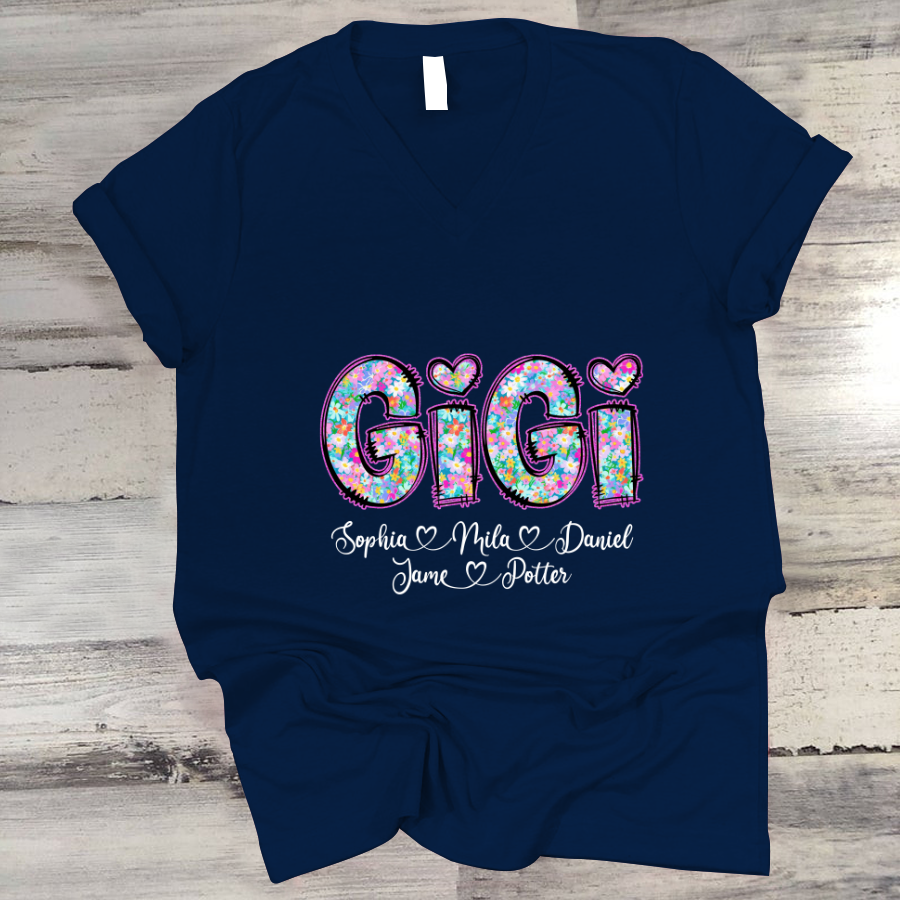 Gigi Coquette Floral Gigi And Grandkids Mothers Day Shirt