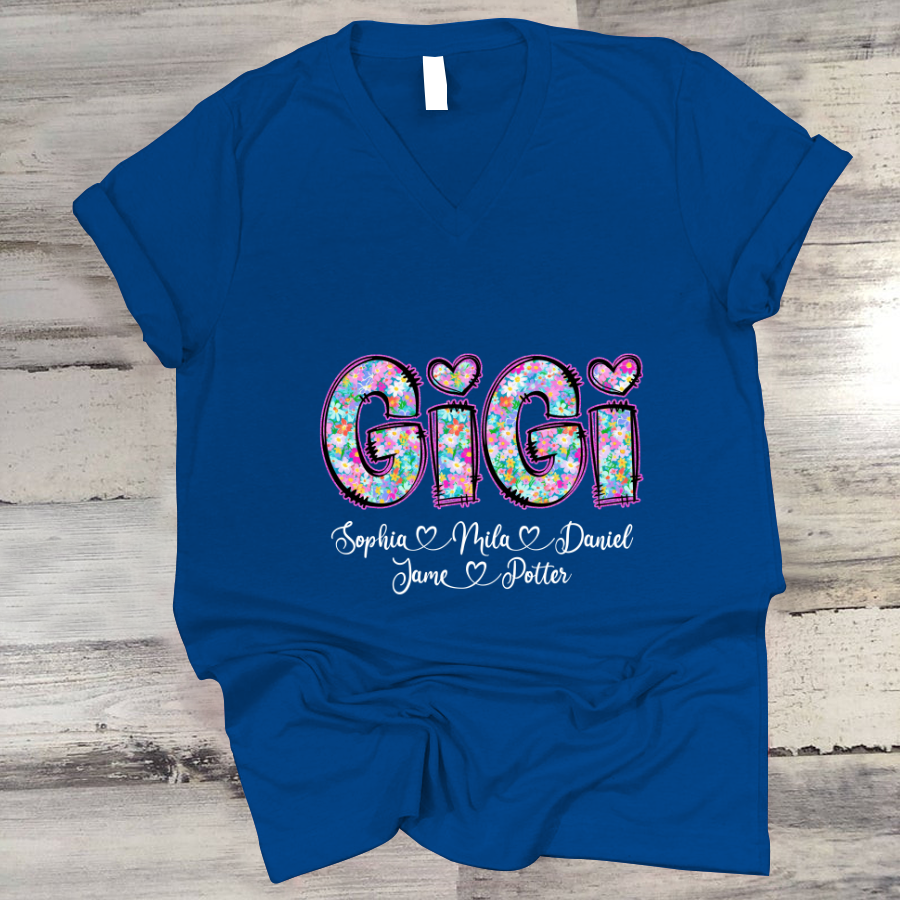 Gigi Coquette Floral Gigi And Grandkids Mothers Day Shirt