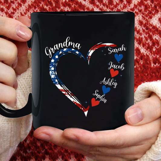 Grandma and Grandkids American Hearts Mug