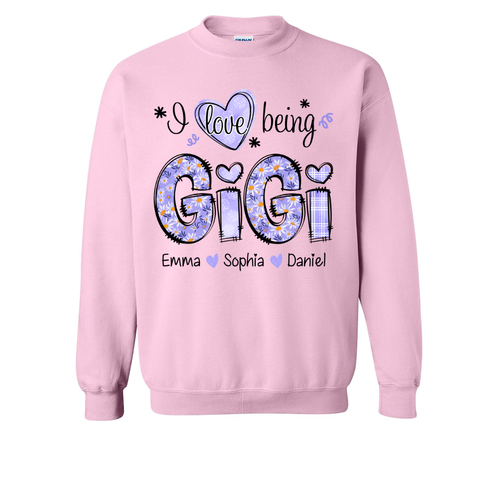 I Love Being Gigi Daisy Purple With Grandkids Mother's Day TH Sweatshirt