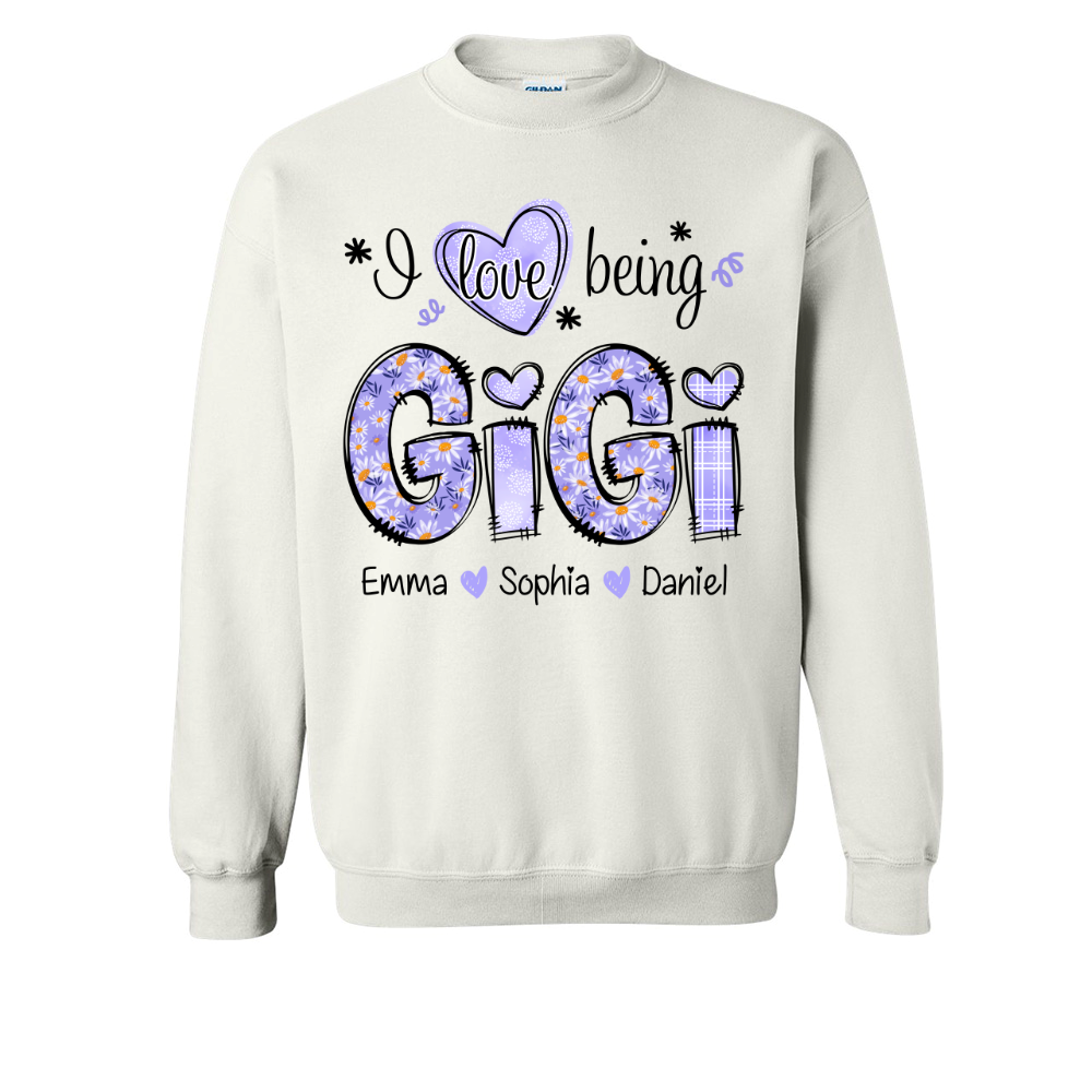 I Love Being Gigi Daisy Purple With Grandkids Mother's Day TH Sweatshirt