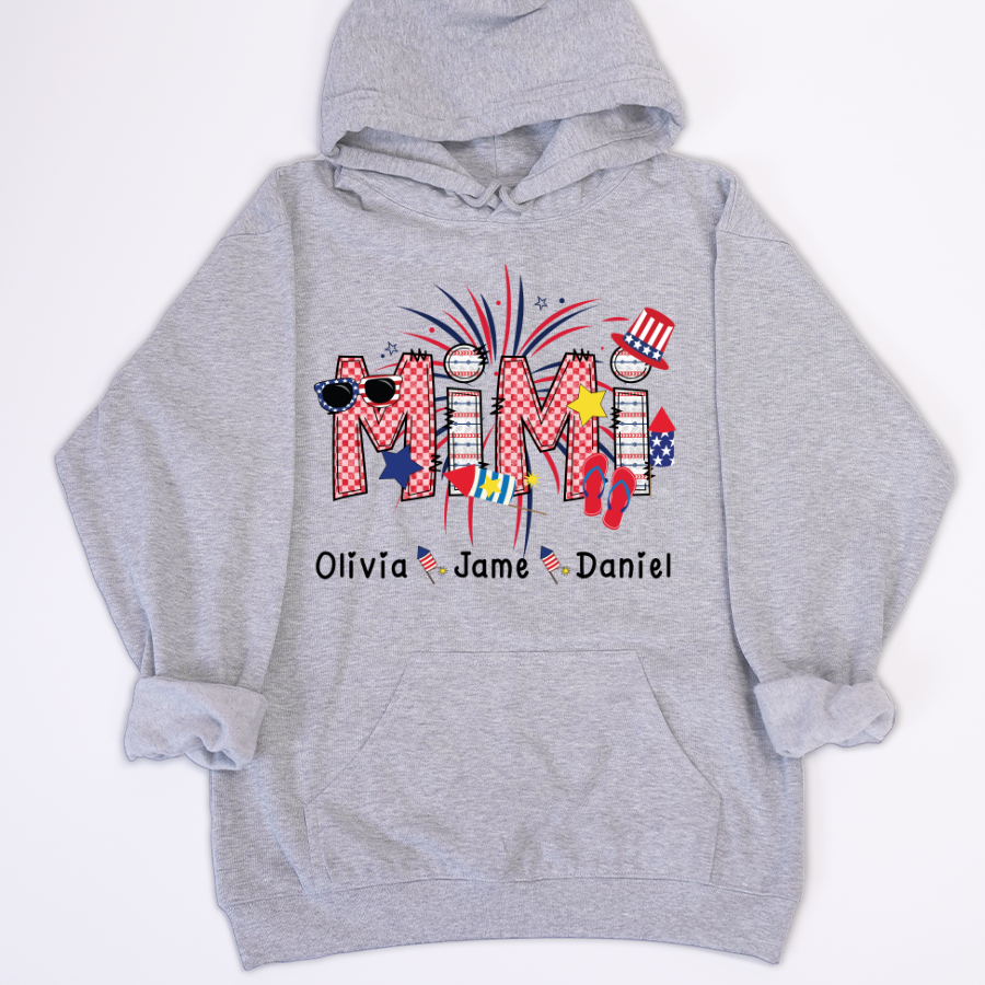 Mimi Patriotic 4th of July Custom Mimi And Grandkids Shirt