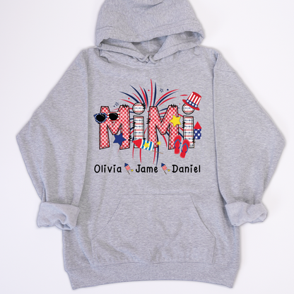 Mimi Patriotic 4th of July Custom Mimi And Grandkids Shirt