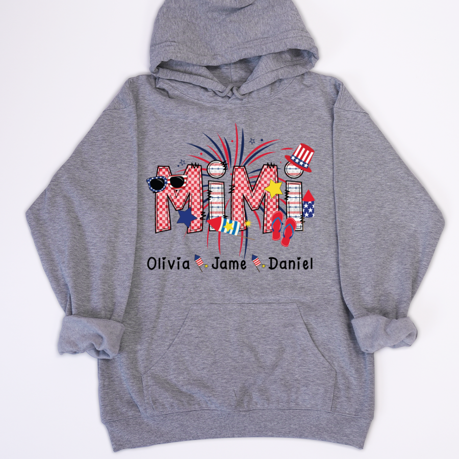 Mimi Patriotic 4th of July Custom Mimi And Grandkids Shirt