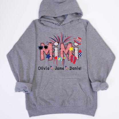 Mimi Patriotic 4th of July Custom Mimi And Grandkids Shirt