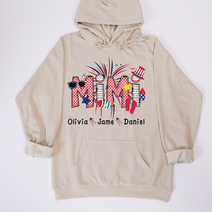 Mimi Patriotic 4th of July Custom Mimi And Grandkids Shirt
