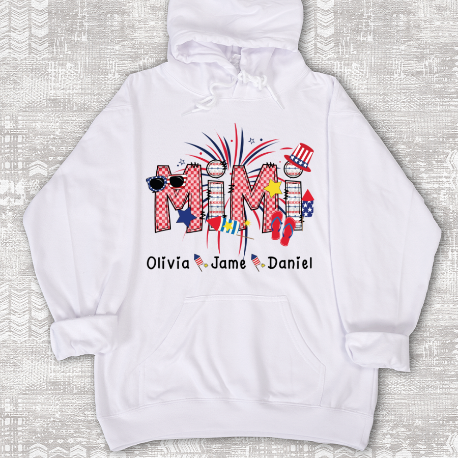 Mimi Patriotic 4th of July Custom Mimi And Grandkids Shirt