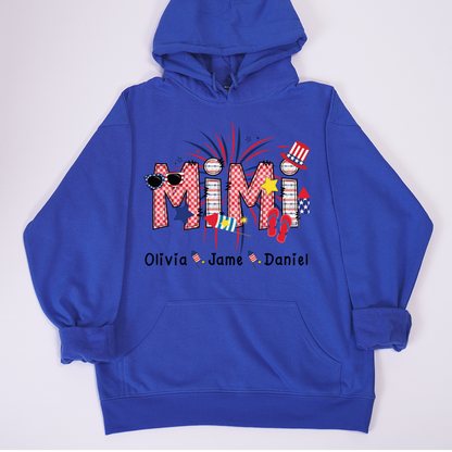 Mimi Patriotic 4th of July Custom Mimi And Grandkids Shirt