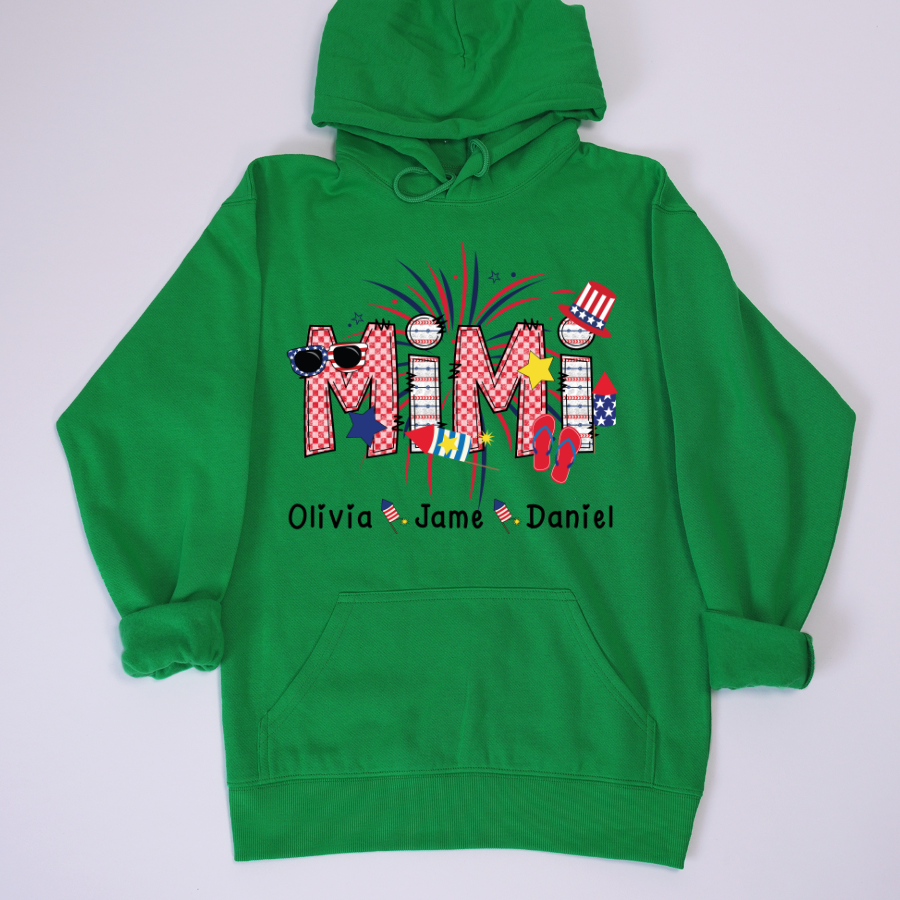 Mimi Patriotic 4th of July Custom Mimi And Grandkids Shirt