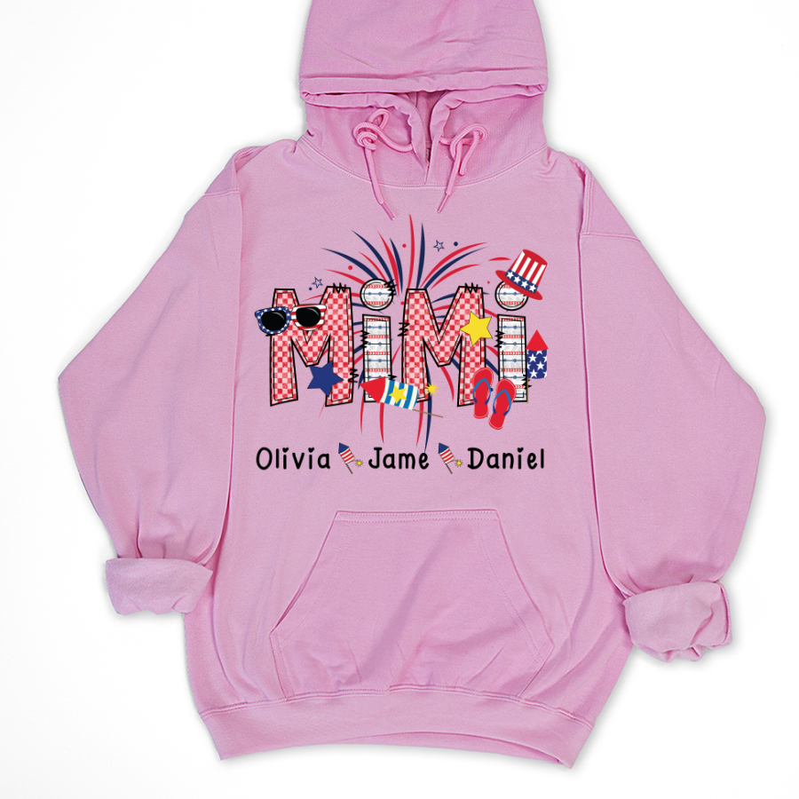 Mimi Patriotic 4th of July Custom Mimi And Grandkids Shirt