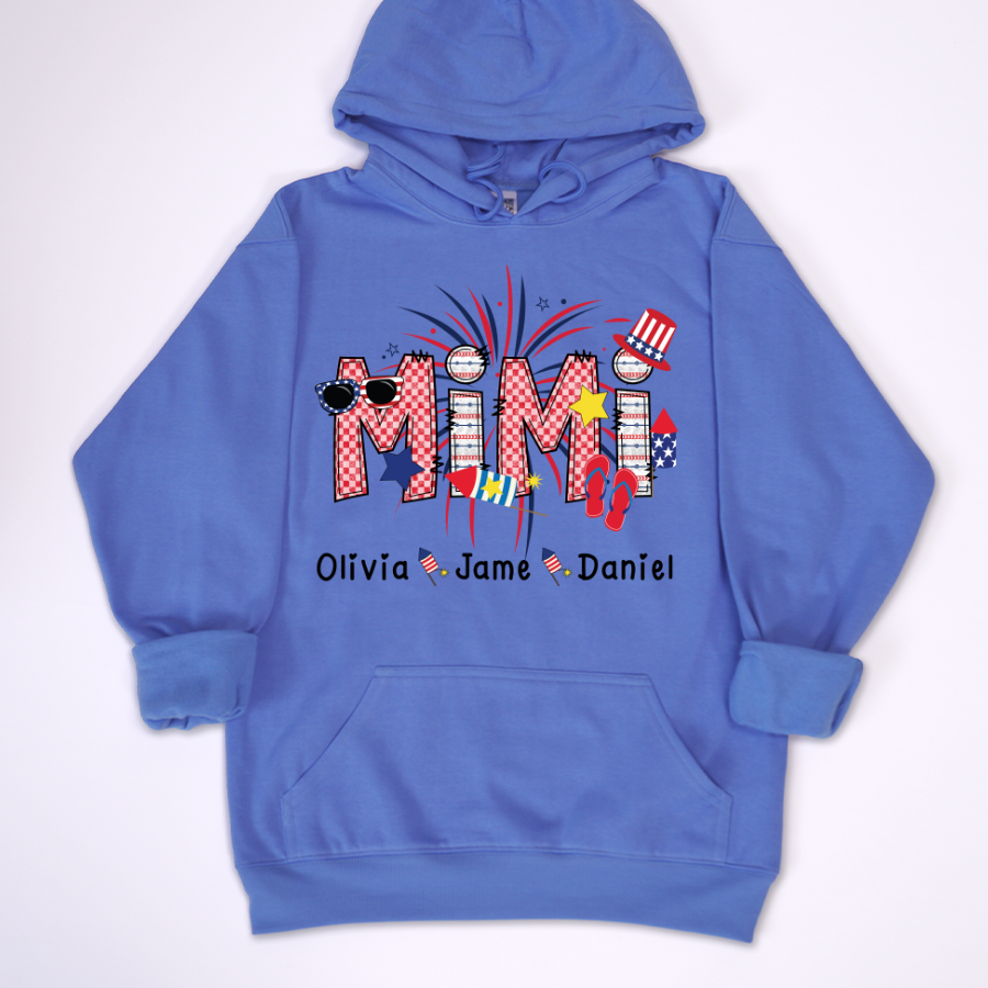 Mimi Patriotic 4th of July Custom Mimi And Grandkids Shirt