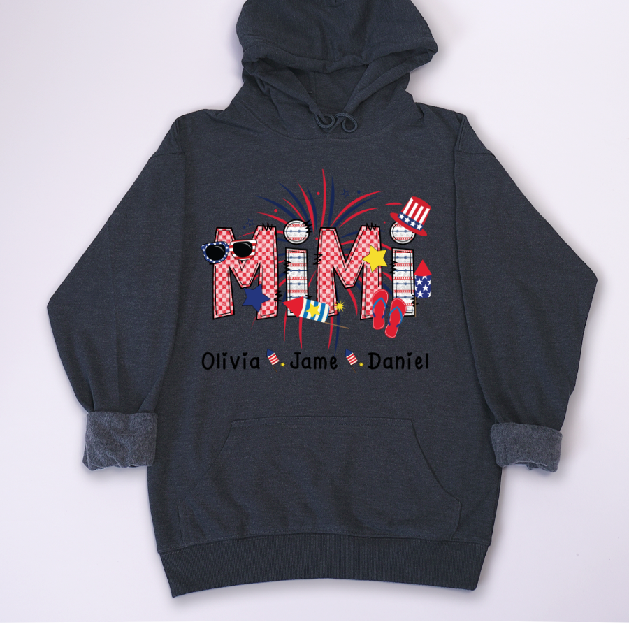 Mimi Patriotic 4th of July Custom Mimi And Grandkids Shirt