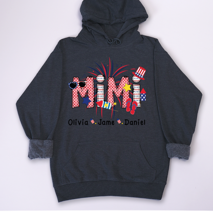 Mimi Patriotic 4th of July Custom Mimi And Grandkids Shirt