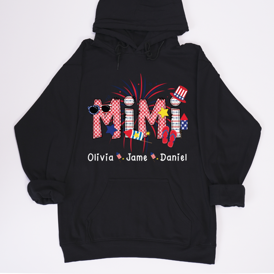 Mimi Patriotic 4th of July Custom Mimi And Grandkids Shirt