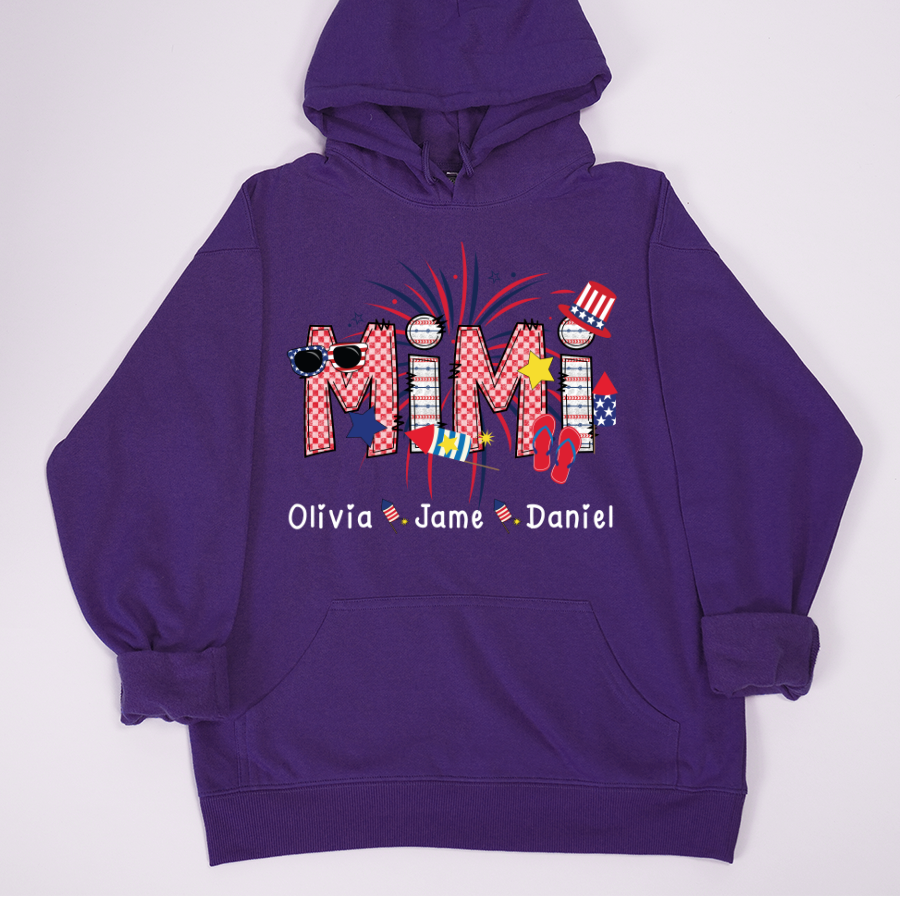 Mimi Patriotic 4th of July Custom Mimi And Grandkids Shirt
